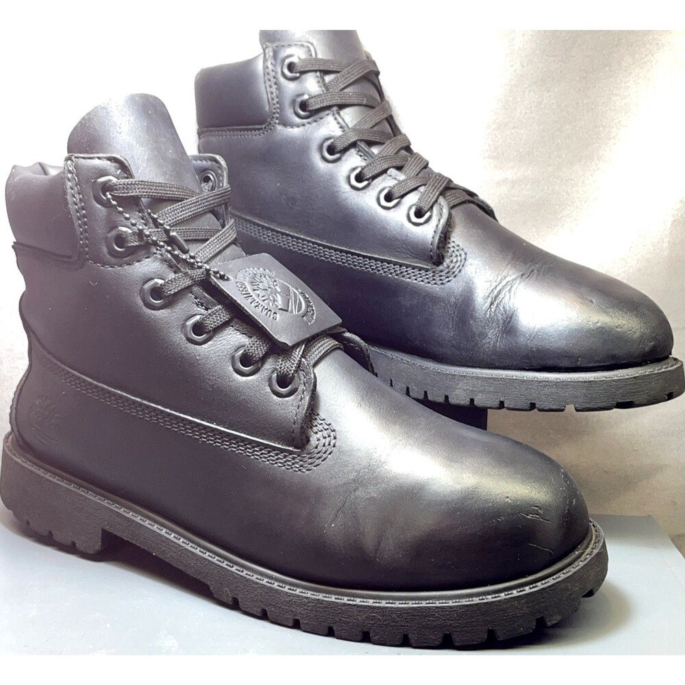 TIMBERLAND  6" Premium Nubuck Black Leather Boots Mens Size 7 / Womens Size 8.5